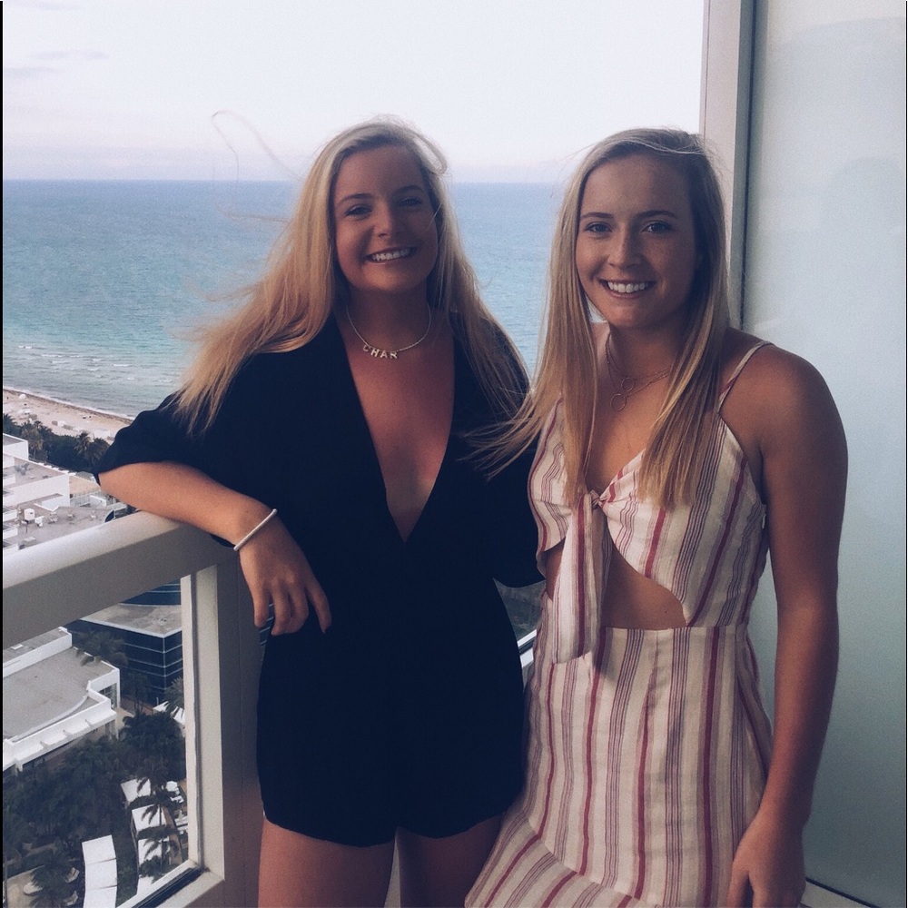 all black low cut romper